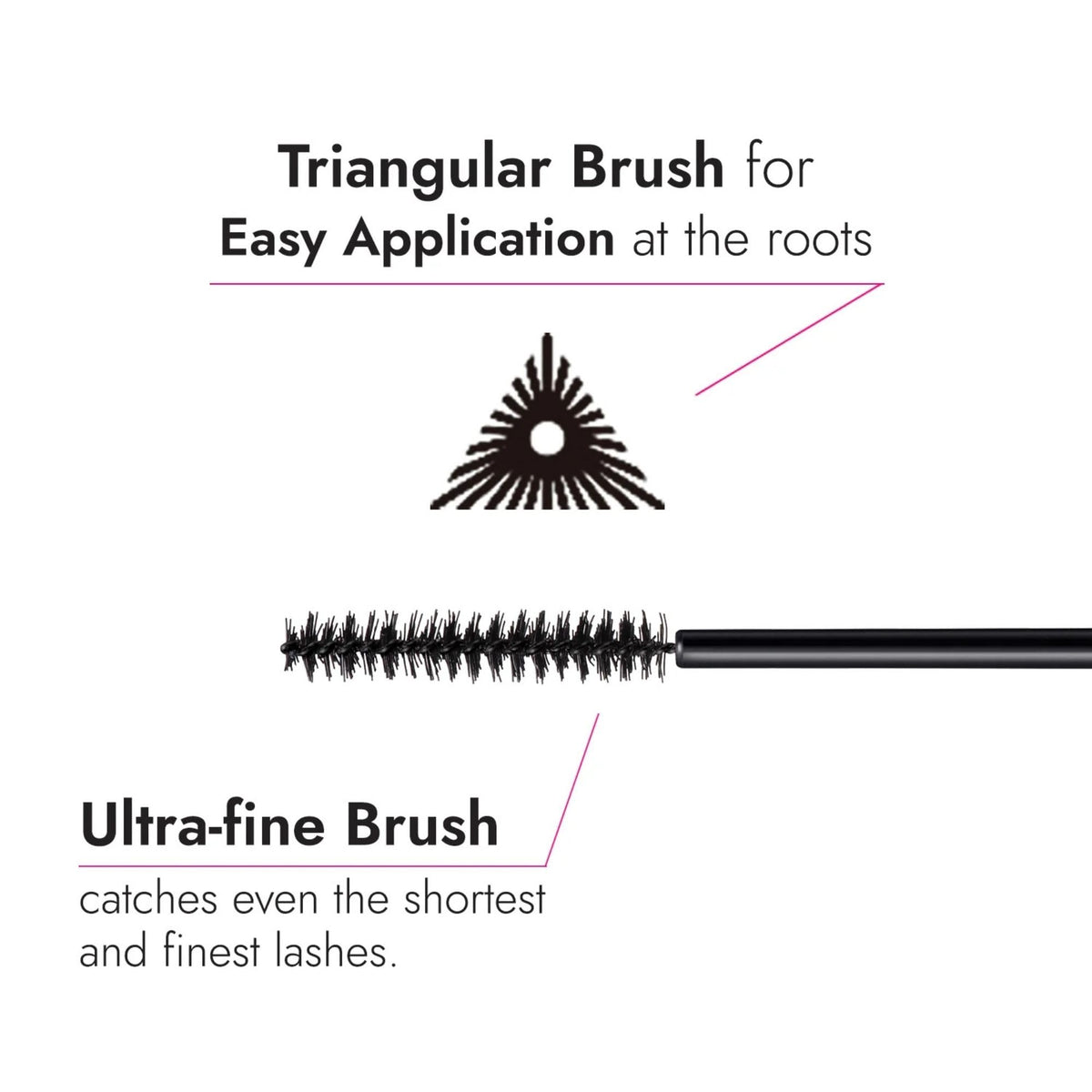 Heroine Make brush closeup displaying bristles for precise clump-free application
