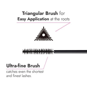 Heroine Make brush closeup displaying bristles for precise clump-free application