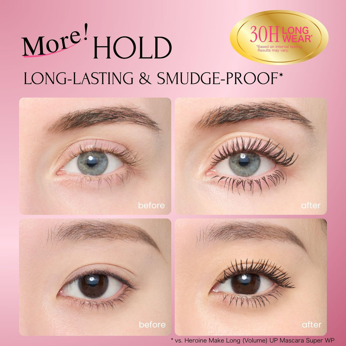 Heroine Make formula texture on brush close-up, illustrating smooth clump-free finish