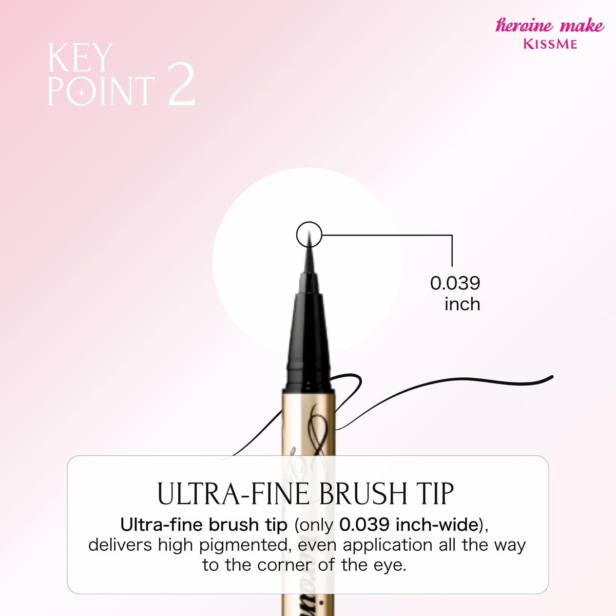 Heroine Make applying eyeliner to inner eye corner for precise definition