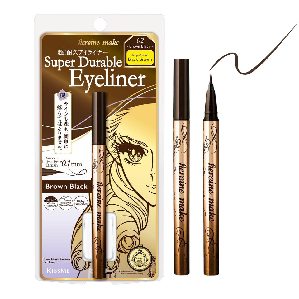 Heroine Make front packaging showing slim liner and product name, clear benefits