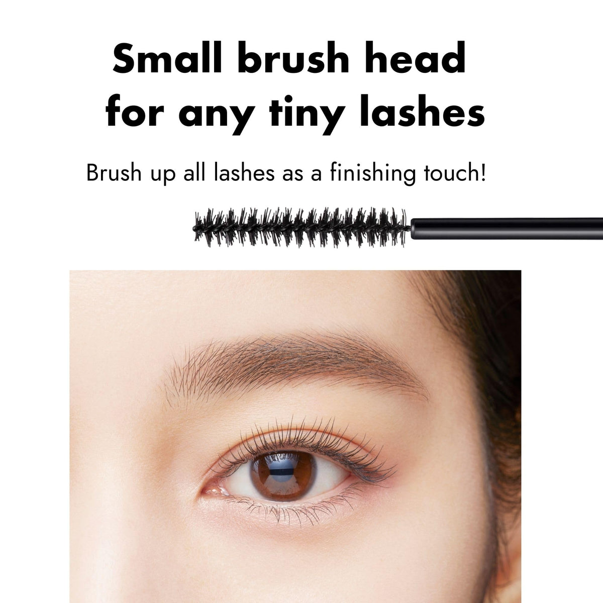 Heroine Make lashes before and after demonstrating visible length and voluminous curl