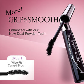Heroine Make applied in mirror lifestyle shot, showing easy everyday wear and lifted curl