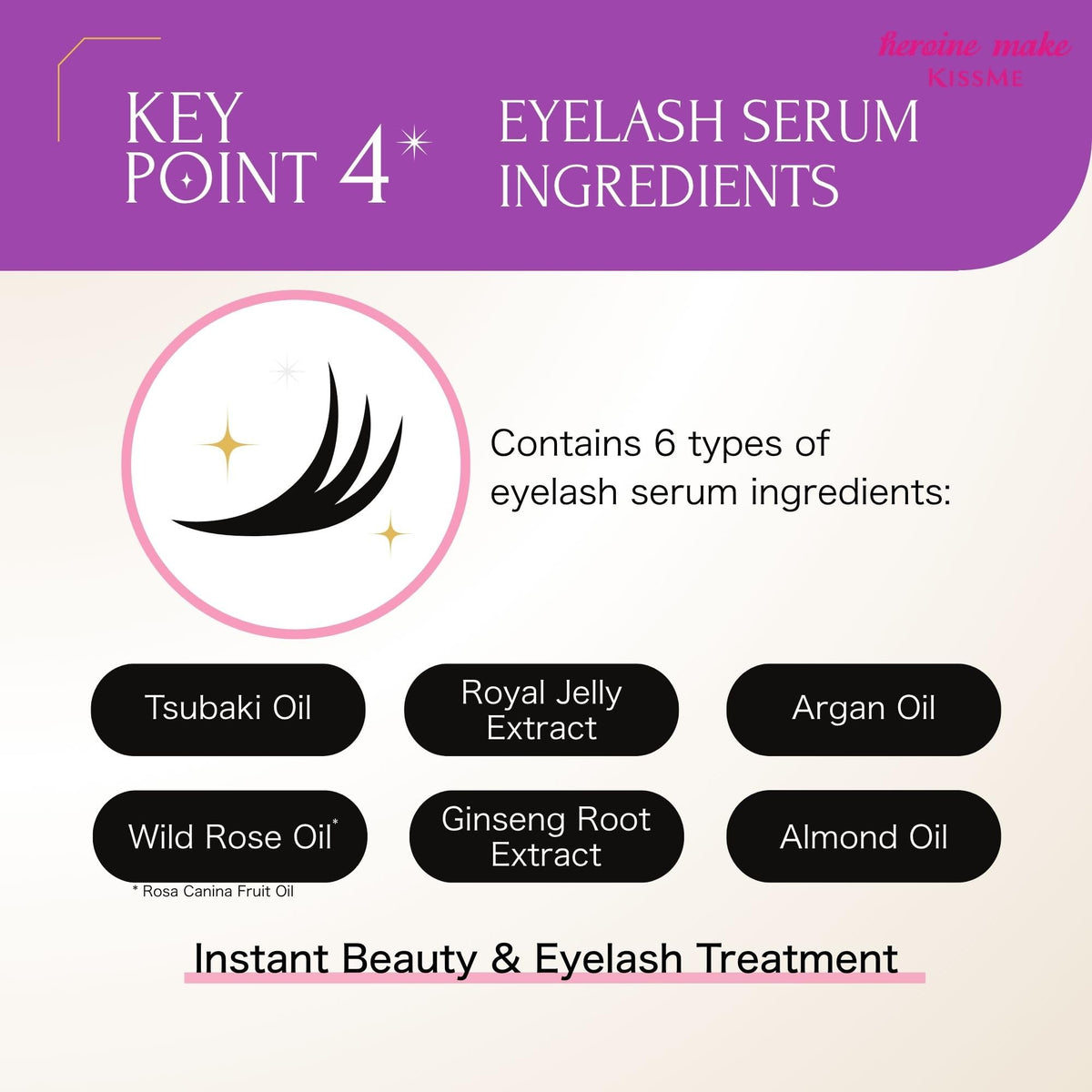 Heroine Make mascara applied on model eye enhancing curl