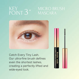 Heroine Make before and after lashes demonstrating added curl and volume