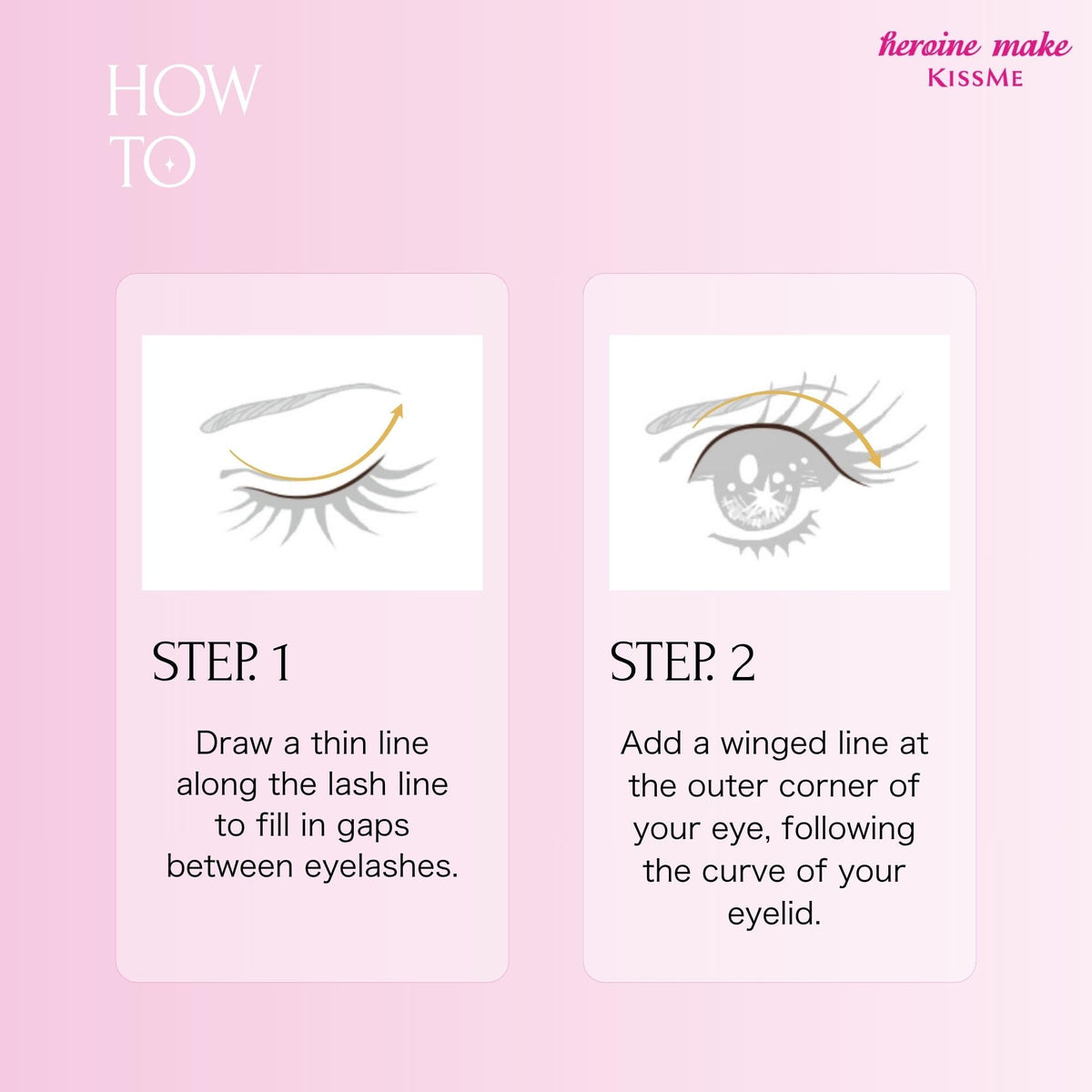 Heroine Make open cap revealing slim ink tip for controlled application