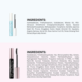 Heroine Make packshot flatlay of mascara and remover for complete routine