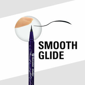 Heroine Make swiped black stroke on arm showing rich, smudge-proof pigment