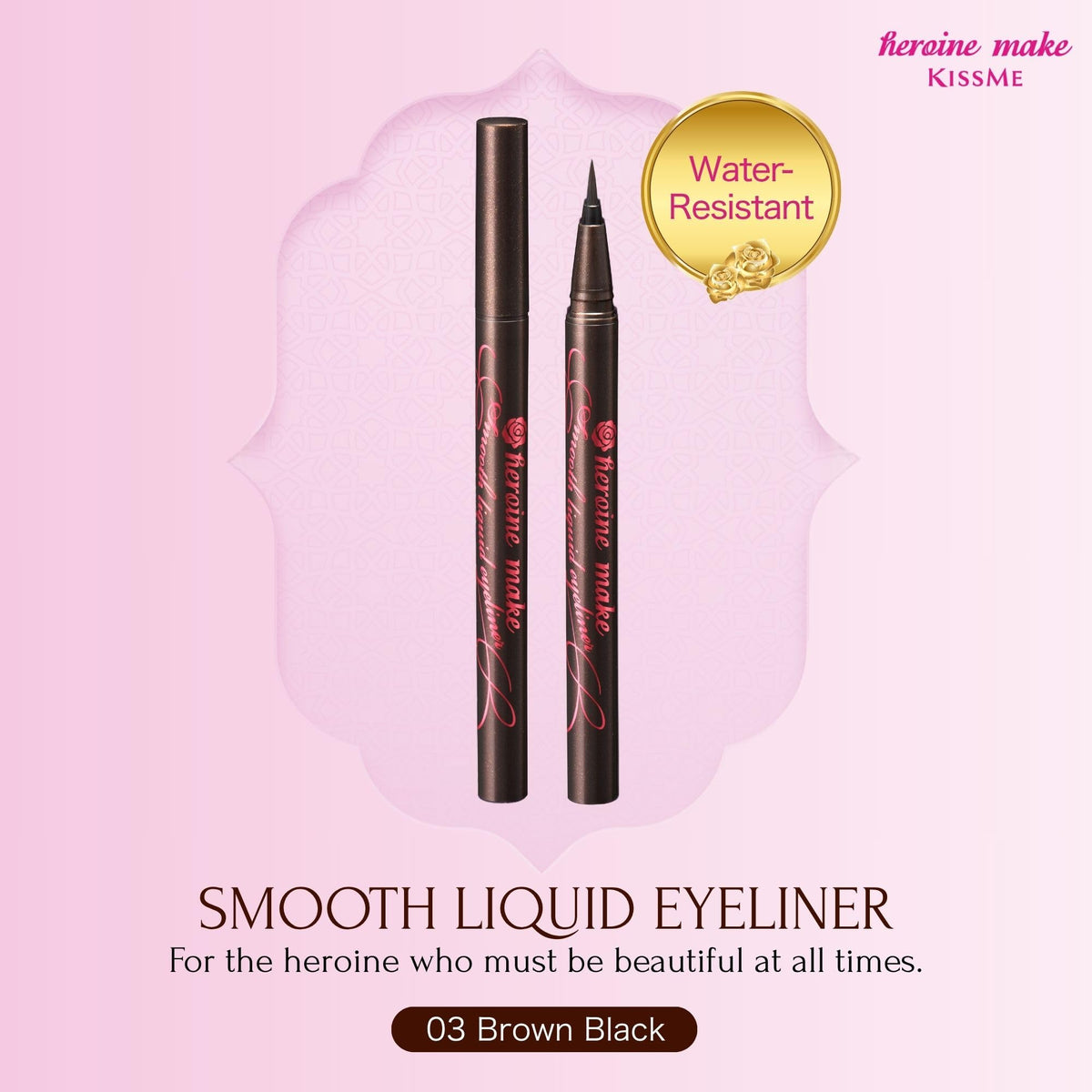 Heroine Make ultra-fine brush tip close-up for precise hairline strokes