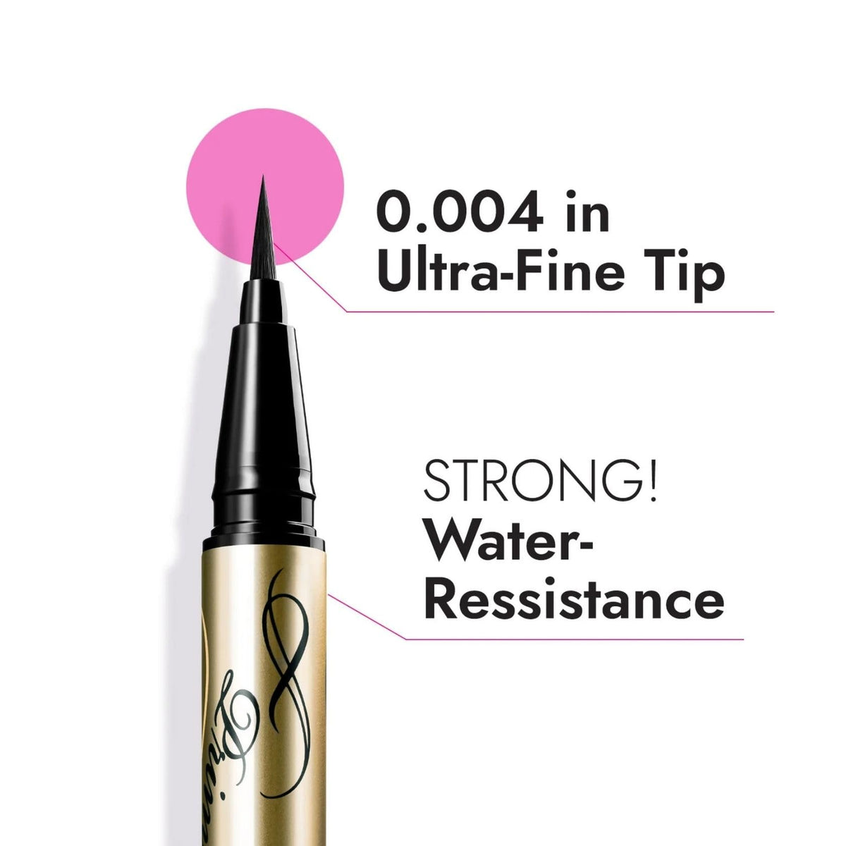 Heroine Make ultra-fine brush tip close-up for precise, controlled lines
