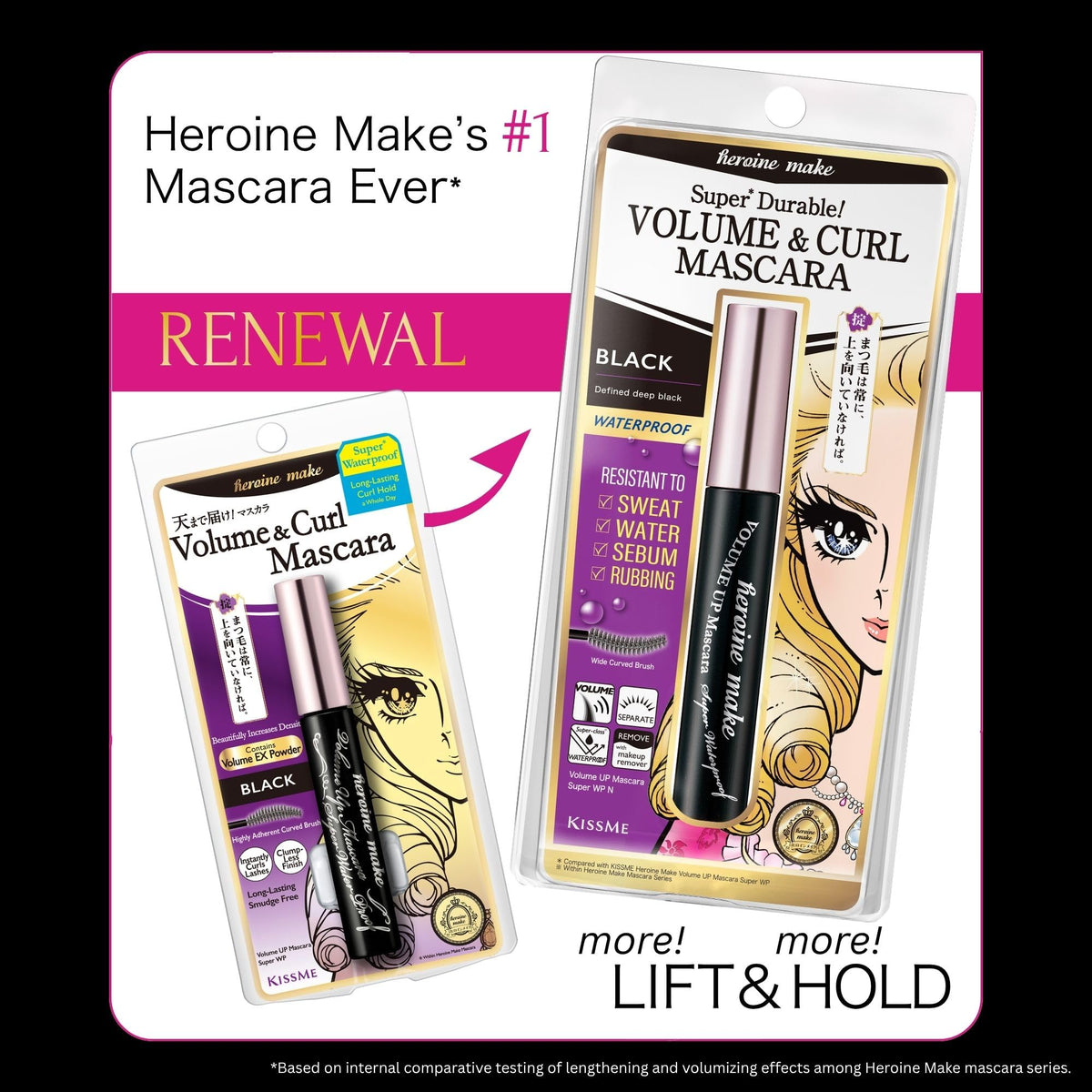 Heroine Make wand and brush close-up demonstrating precision application and even coating