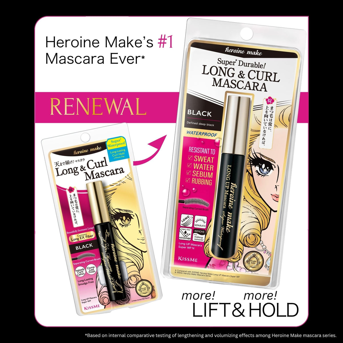 Heroine Make wand brush close-up for precise volumizing application