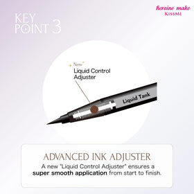 Heroine Make winged eyeliner on model for long-lasting, smudge-proof style