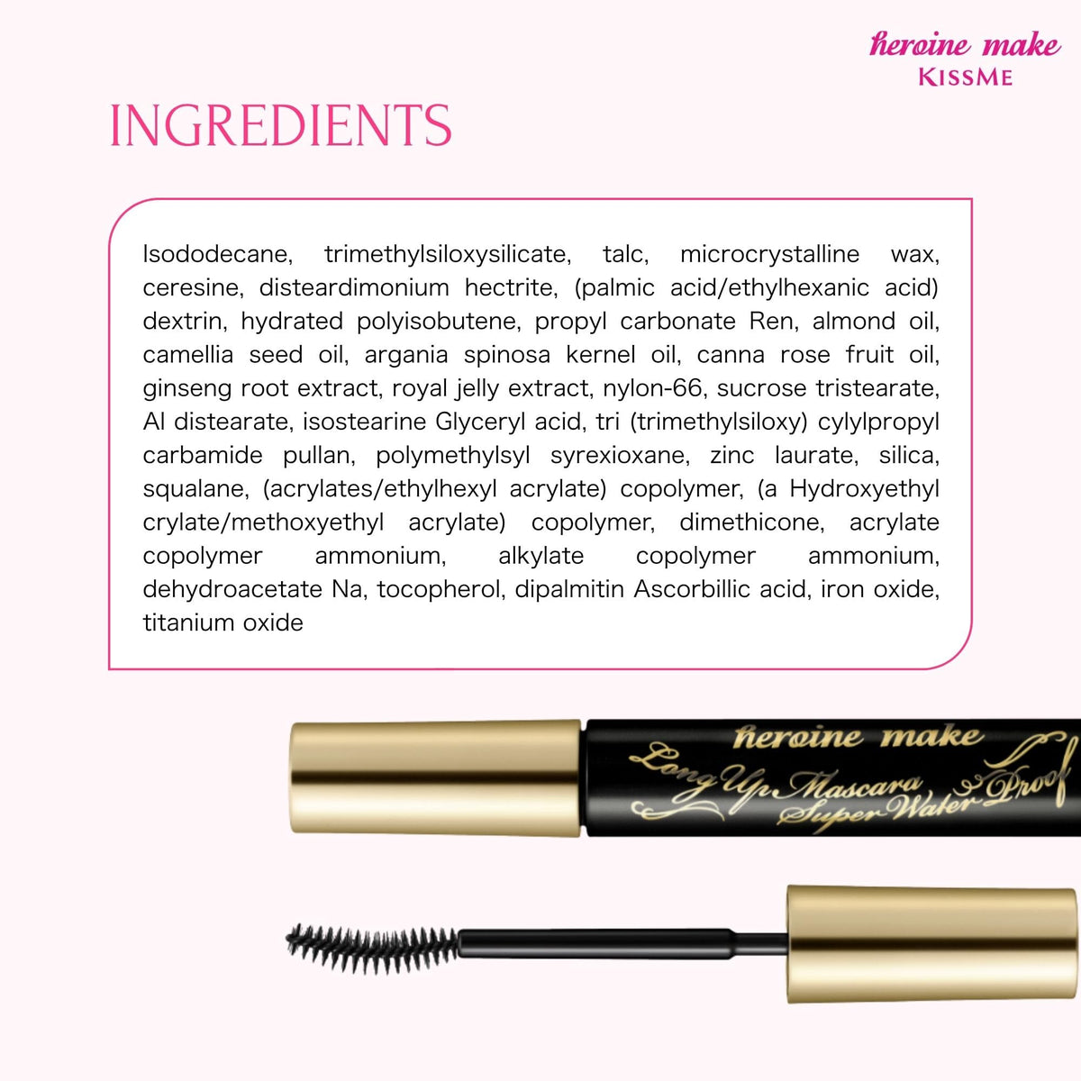 Heroine Make size and scale in hand to show compact travel‑friendly packaging