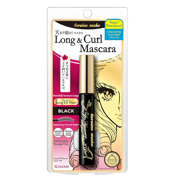 Heroine Make mascara tube front view showing sleek packaging and long‑wear promise