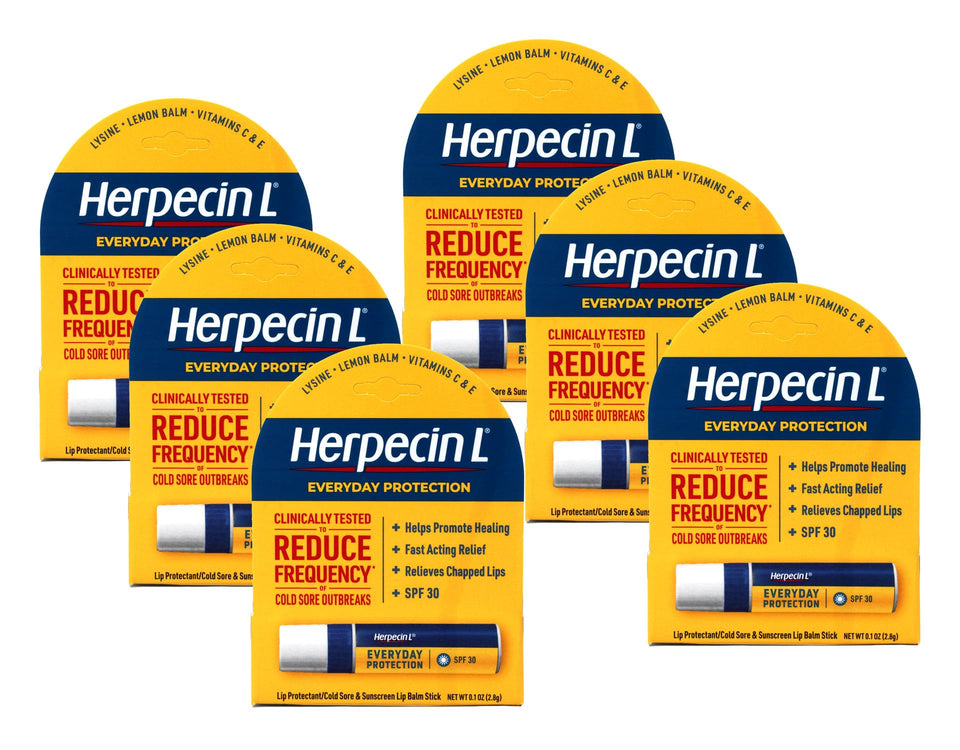 Herpecin-L front packaging showing SPF 30 protection and medicated benefits