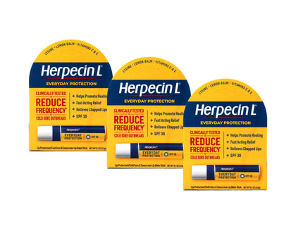 Herpecin-L front packaging showing SPF 30 protection and benefits