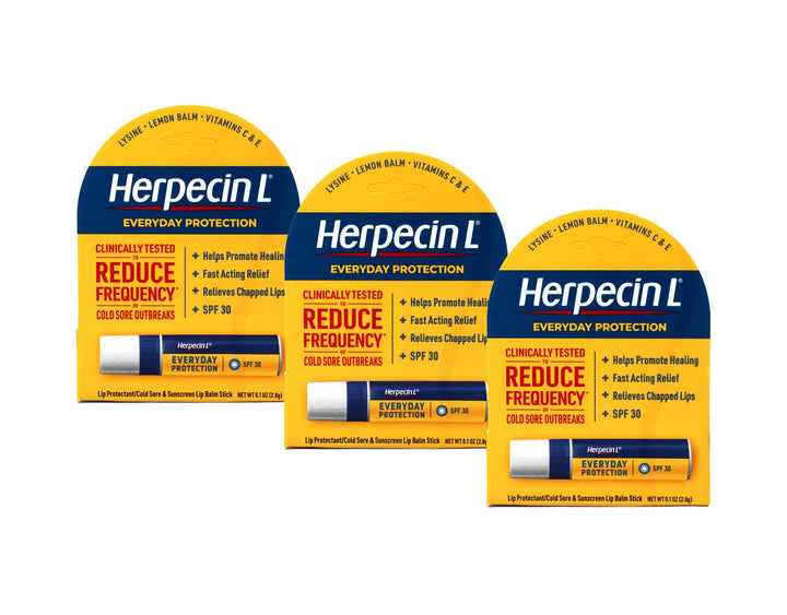 Herpecin-L front packaging showing SPF 30 protection and benefits