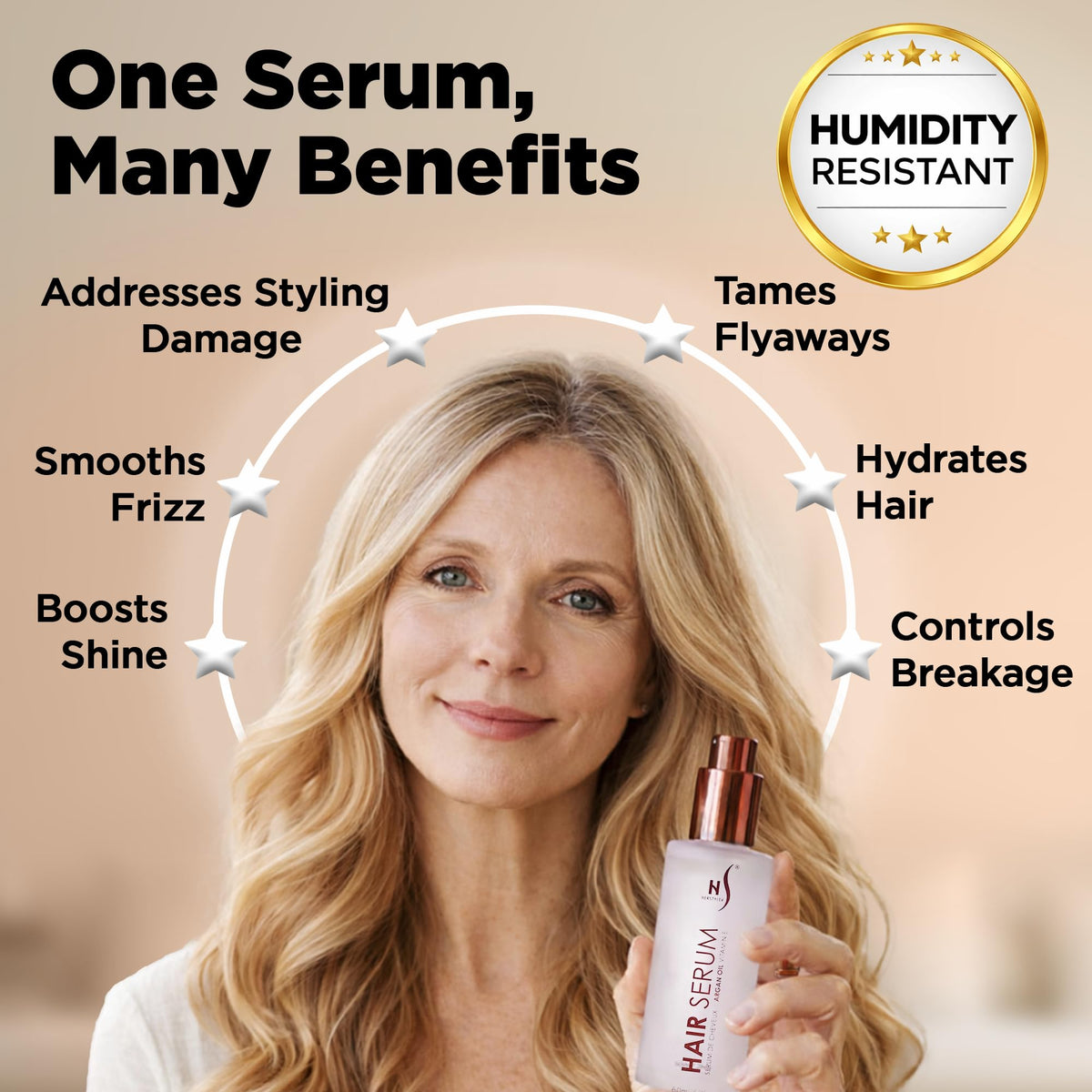 HerStyler applied to damp hair before blow-drying for heat styling protection and smoothness