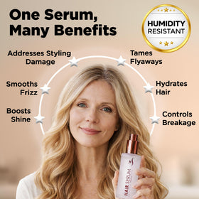 HerStyler applied to damp hair before blow-drying for heat styling protection and smoothness