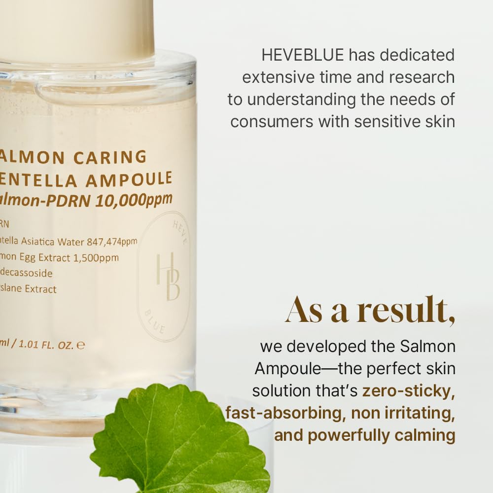 HEVEBLUE bottle styled on vanity suggesting daily routine calming and barrier care
