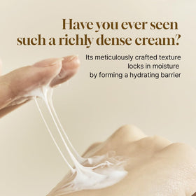 HEVEBLUE open jar with cream swipe demonstrating spreadability