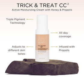 Hey Honey applying CC cream on hand to show blendable coverage