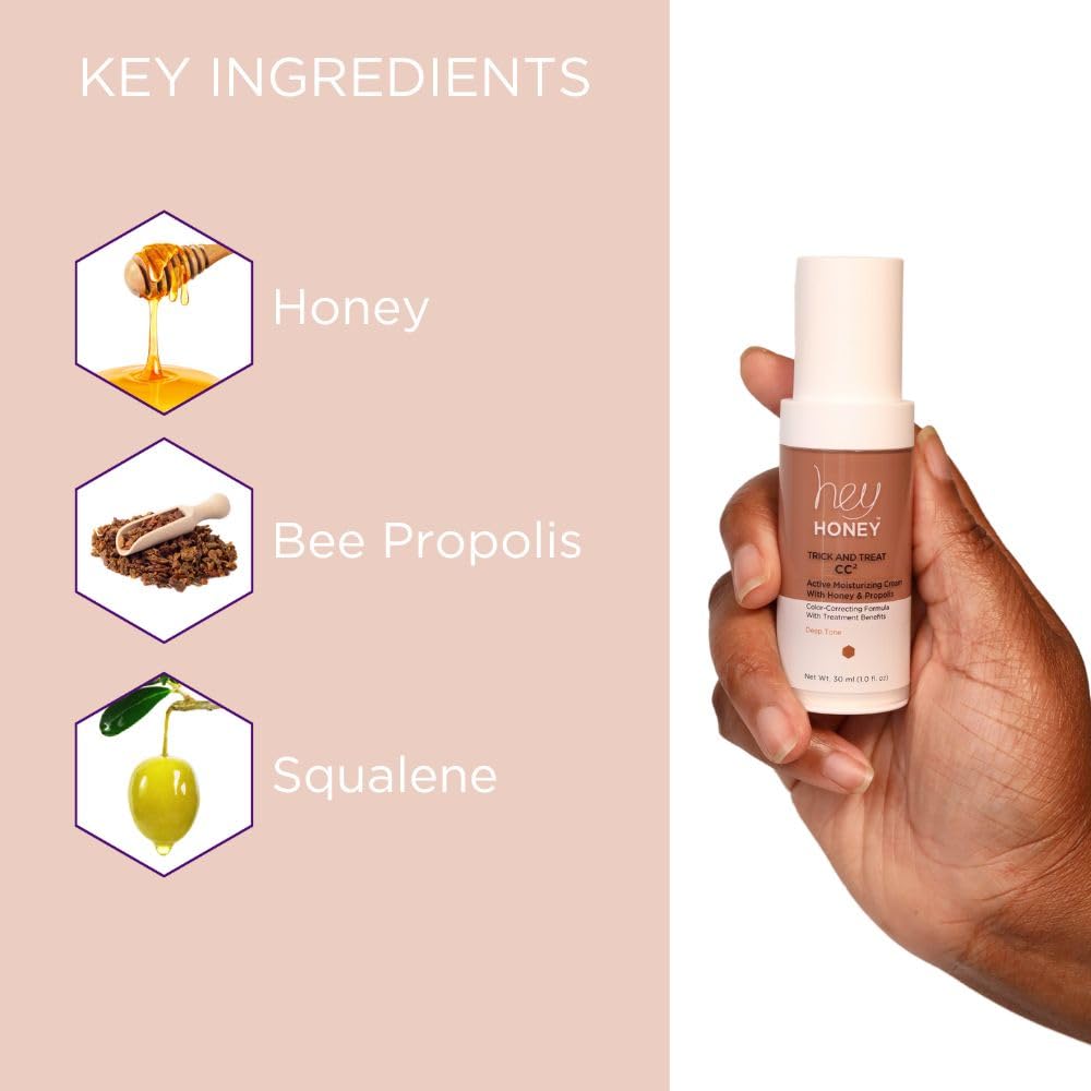 Hey Honey on bathroom vanity styled for everyday skincare convenience