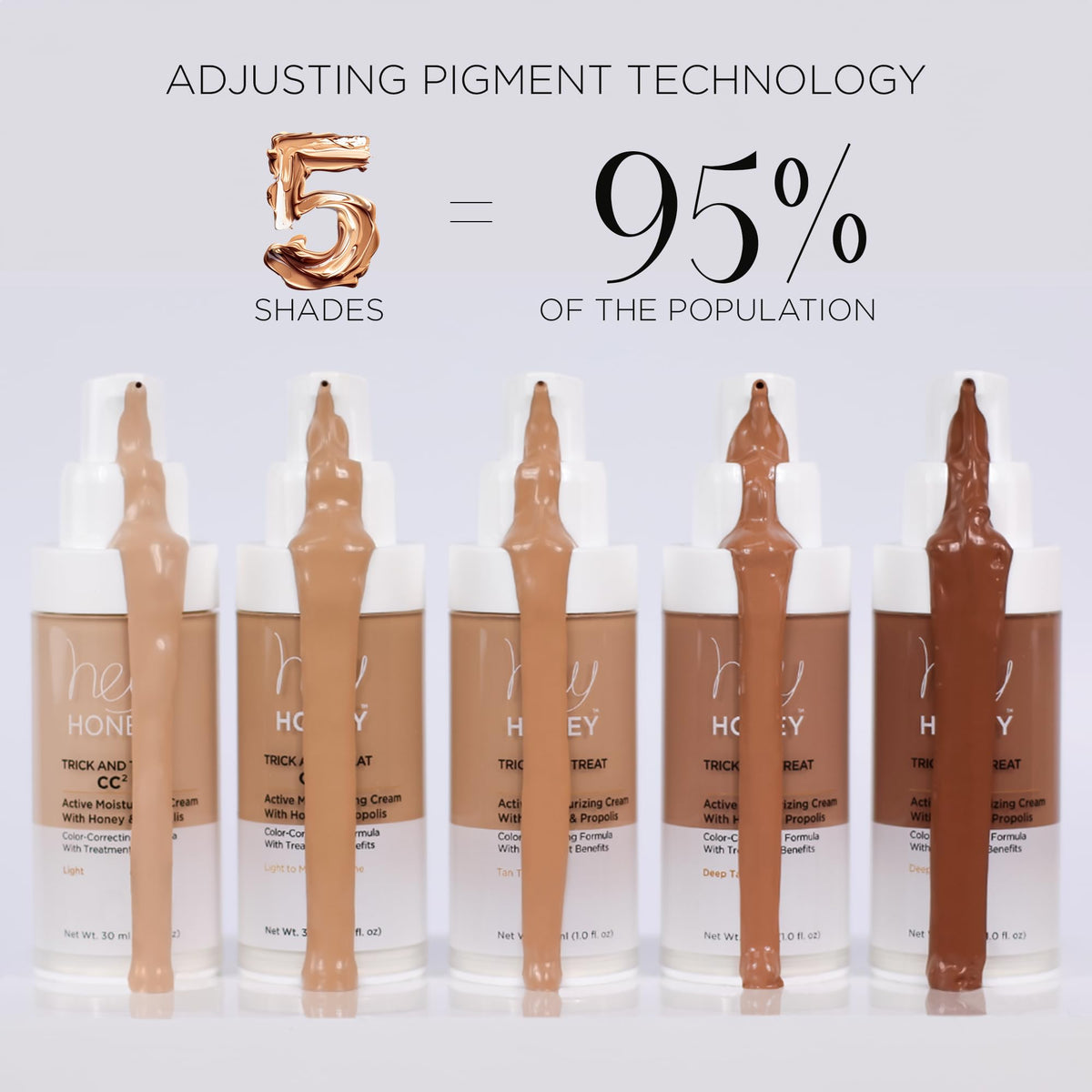 Hey Honey creamy texture close-up demonstrating blendable lightweight finish