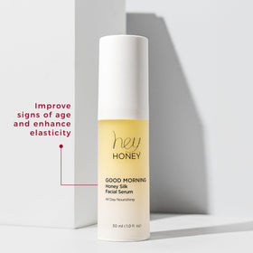 Hey Honey bottle next to common items illustrating 1 oz travel-friendly convenience