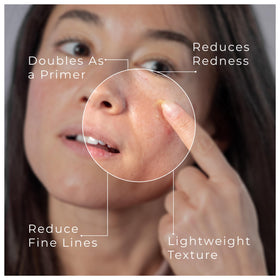 Hey Honey applying serum under foundation to show priming and smoother makeup finish