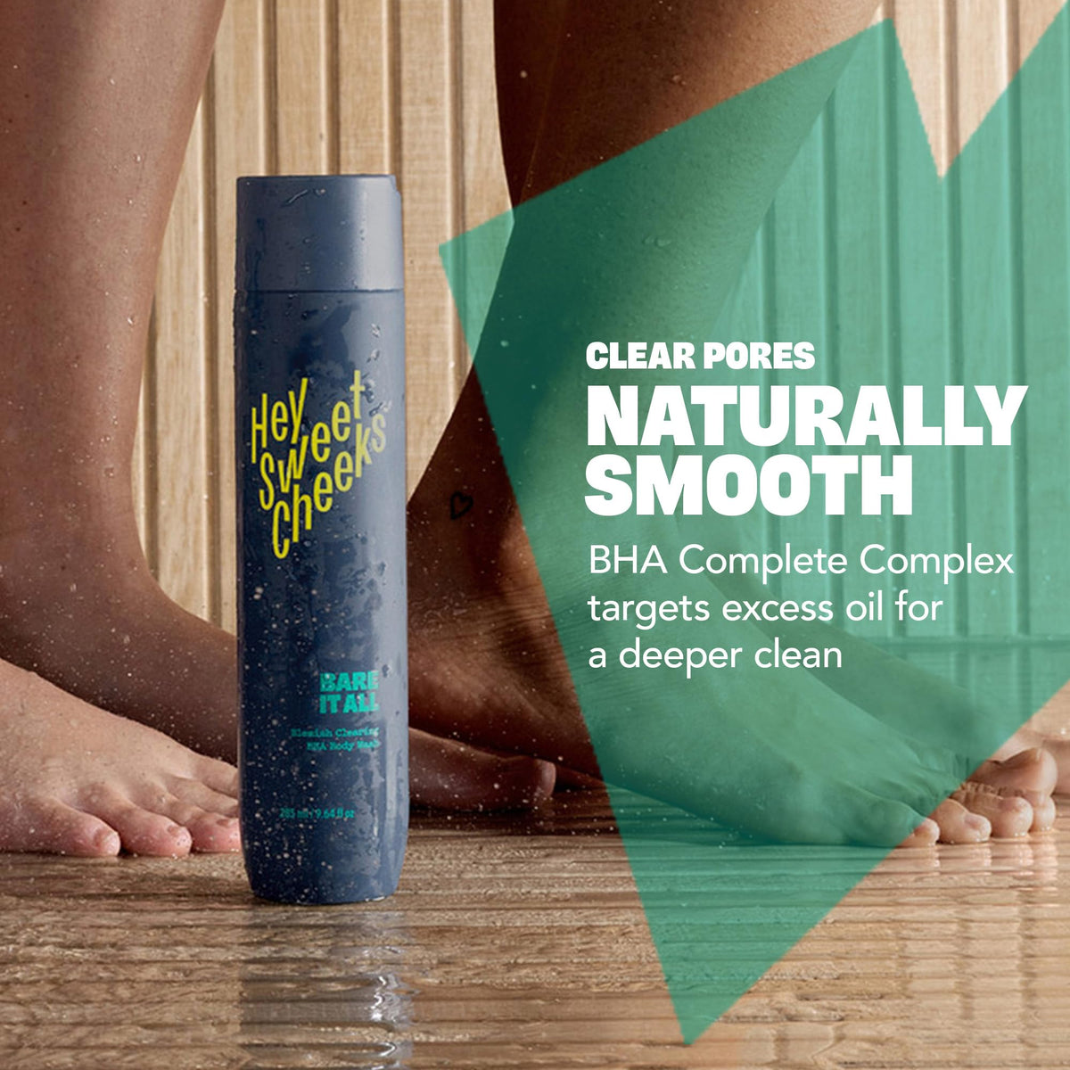 HEY SWEET CHEEKS close-up of smooth bottle texture for grip