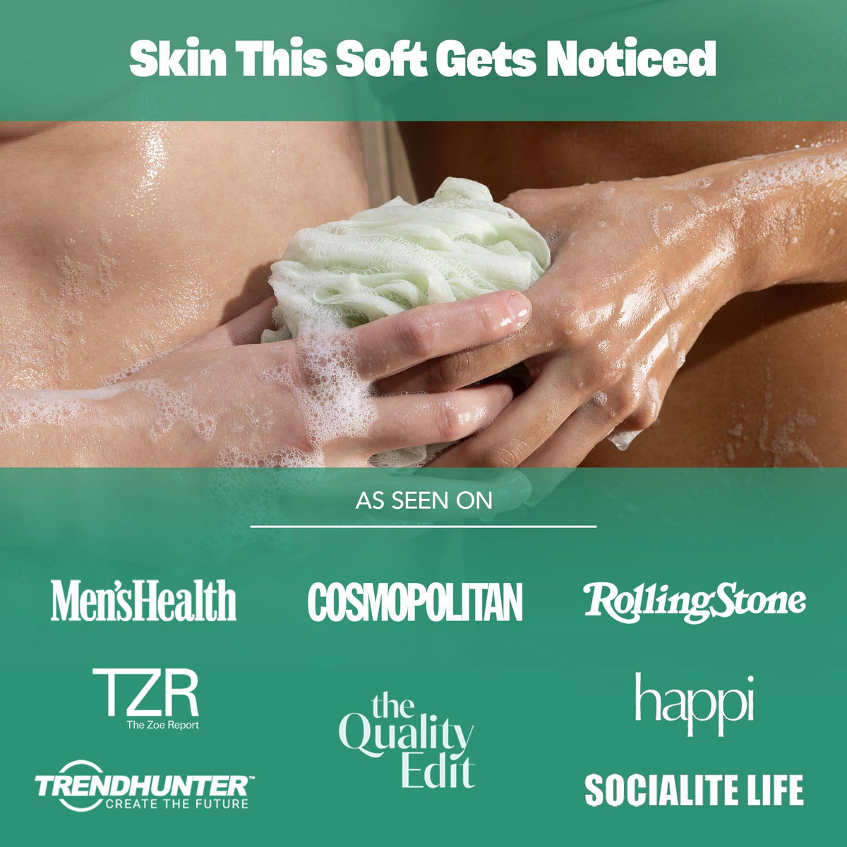 HEY SWEET CHEEKS foamy lather in hand for gentle exfoliation