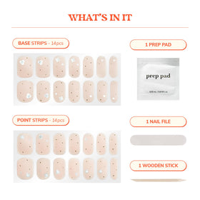 heyhae applied on fingernails demonstrating precise fit and natural floral accent