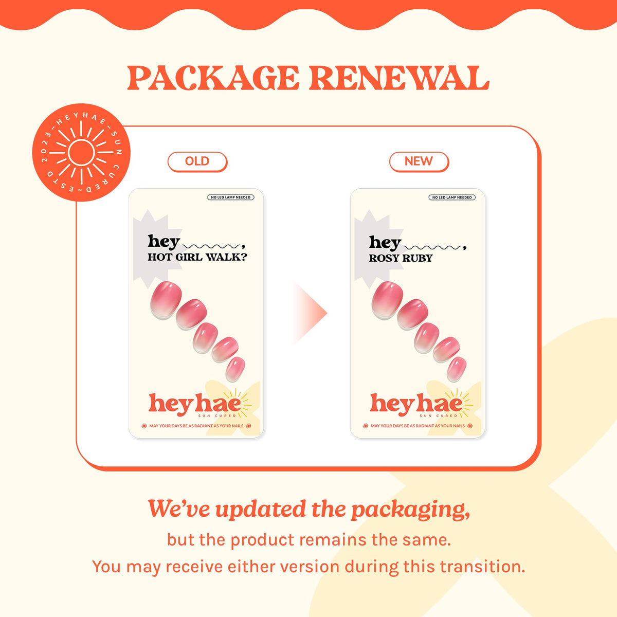 heyhae close-up of pink-red gradient strips highlighting vivid sunset color