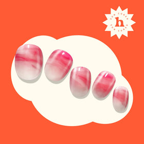 heyhae cured strips on hands showcasing salon-quality look