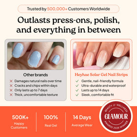 heyhae cured nails in sunlight showing durable glossy finish