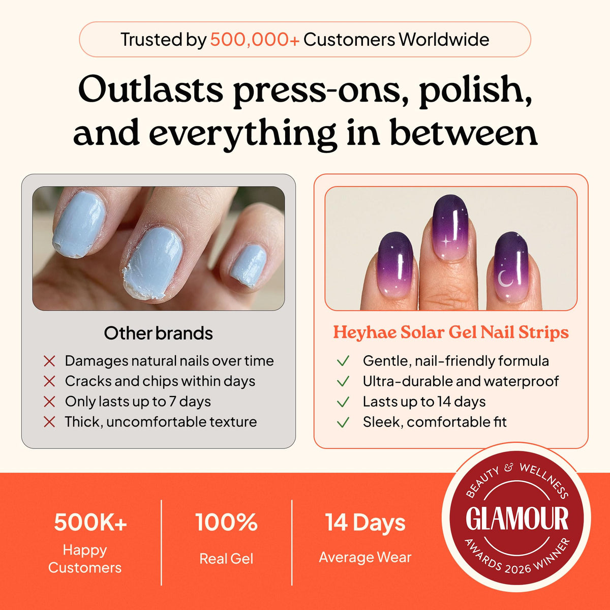 heyhae finished purple ombre manicure styled for everyday wear