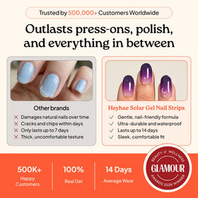 heyhae finished purple ombre manicure styled for everyday wear