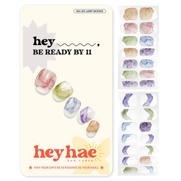 heyhae front packaging showing marble spring design and ready-to-use benefit