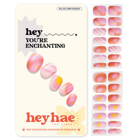 heyhae front packaging showing ombré pink strips and included tools for easy use