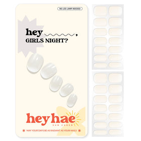 heyhae front packaging showing ombre white strips and included tools, clear branding and kit contents
