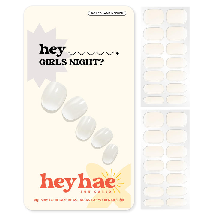 heyhae front packaging showing ombre white strips and included tools, clear branding and kit contents