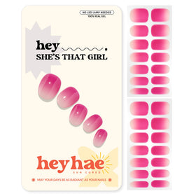 heyhae front packaging showing pink ombre strips, clear brand presentation and kit benefit
