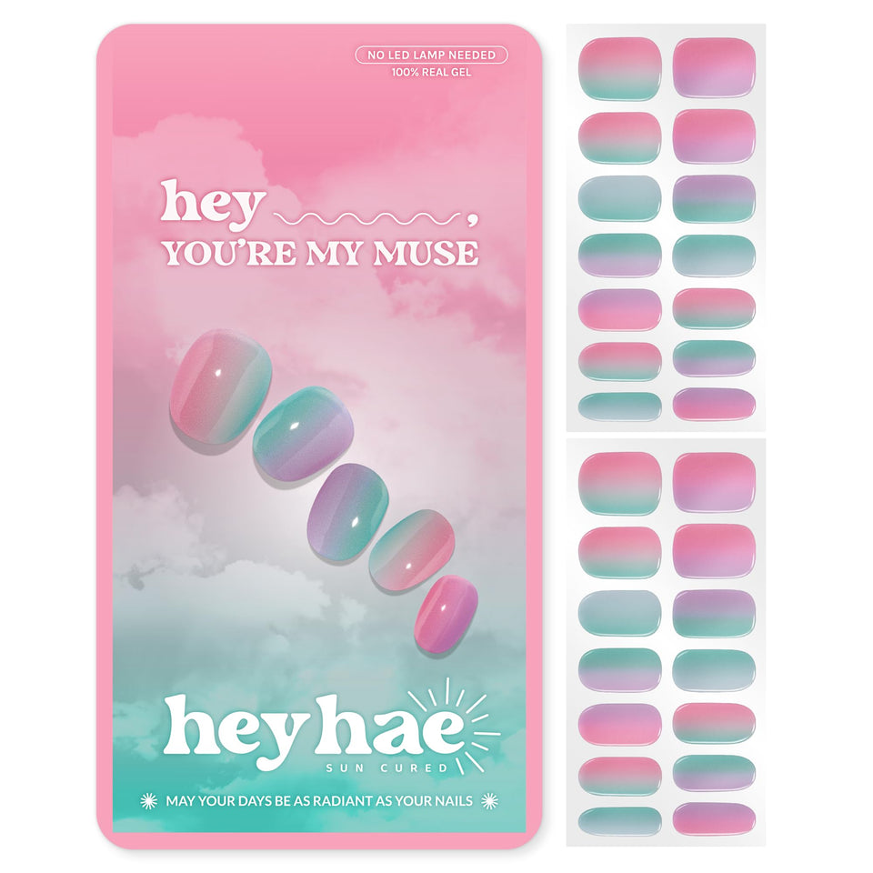 heyhae front packaging showing included strips and tools for ready-to-use manicure