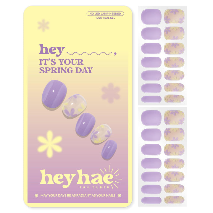 heyhae front packaging showing purple floral design and kit contents for easy application