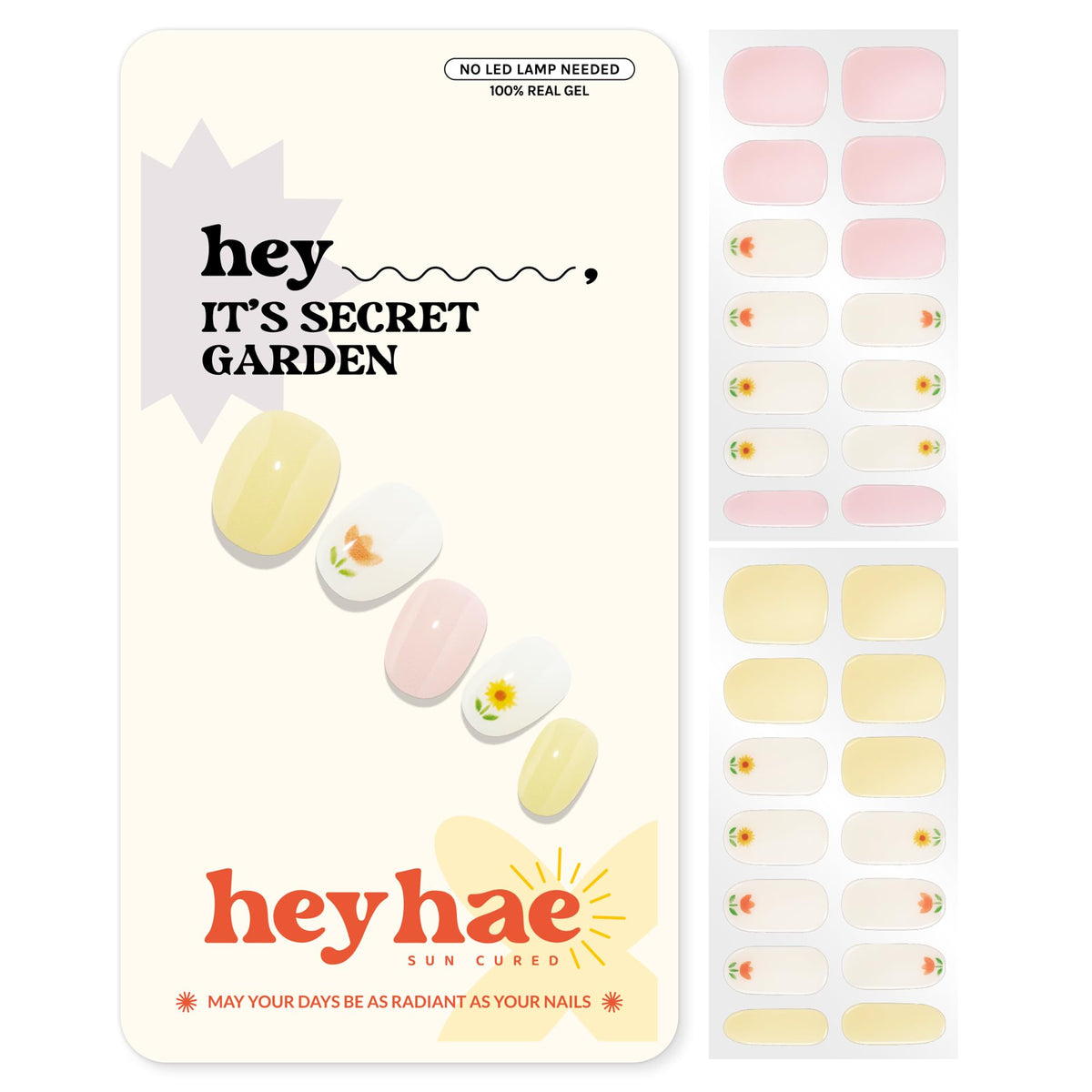 heyhae front packaging showing yellow floral design and included kit benefits