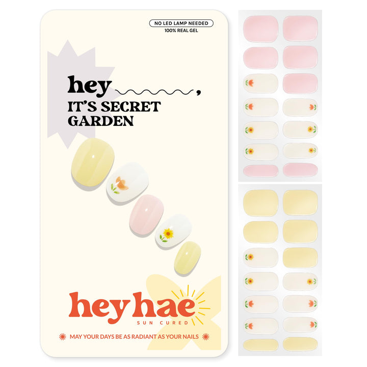 heyhae front packaging showing yellow floral design and included kit benefits