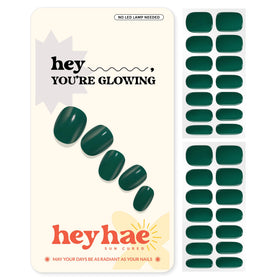 heyhae front packaging showing kit contents and bold dark green polish benefit