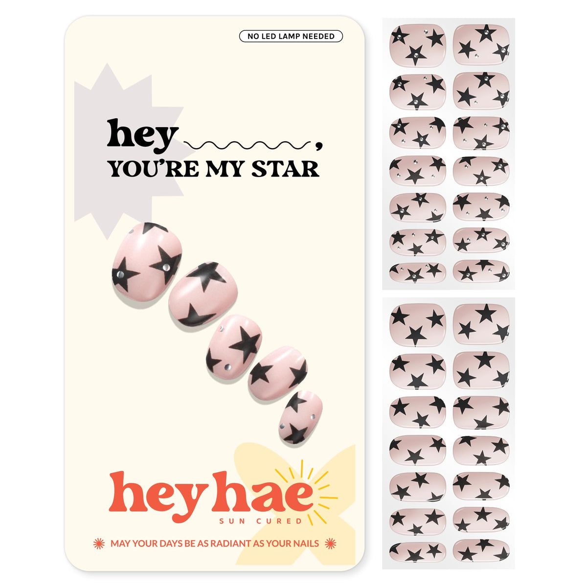 heyhae front packaging showing glitter pink star design and kit contents